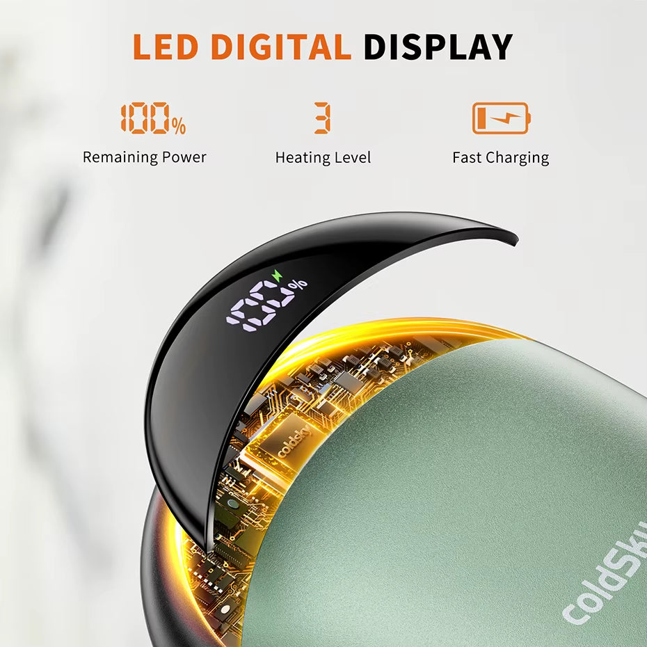 2-In-1 Hand Warmers Rechargeable 2 Pack Magnetic Electric Hand Warmer with Digital Display, Portable Pocket Hand Warmer