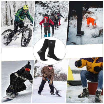 Winter Heated Socks Rechargeable Heating Socks with Battery Box Heated Socks Warmth Outdoor Heated Boots Snowmobile Ski Equipmen