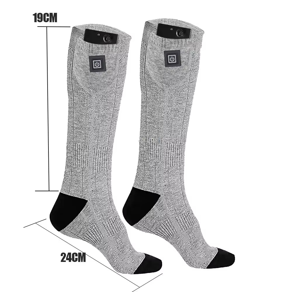 Winter Heated Socks Rechargeable Heating Socks with Battery Box Heated Socks Warmth Outdoor Heated Boots Snowmobile Ski Equipmen