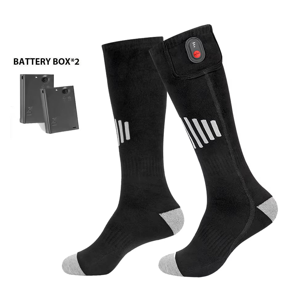 Winter Heated Socks Rechargeable Heating Socks with Battery Box Heated Socks Warmth Outdoor Heated Boots Snowmobile Ski Equipmen