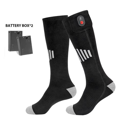 Winter Heated Socks Rechargeable Heating Socks with Battery Box Heated Socks Warmth Outdoor Heated Boots Snowmobile Ski Equipmen